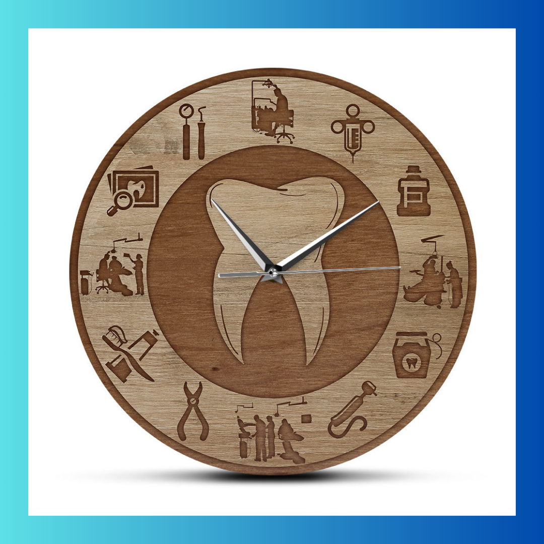 Dental Wooden Decorative Wall Clock