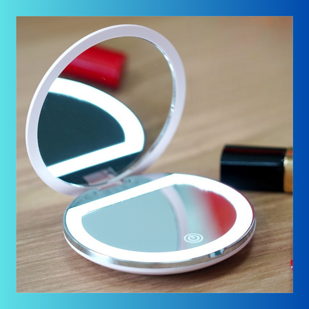 Folding LED Makeup Mirror