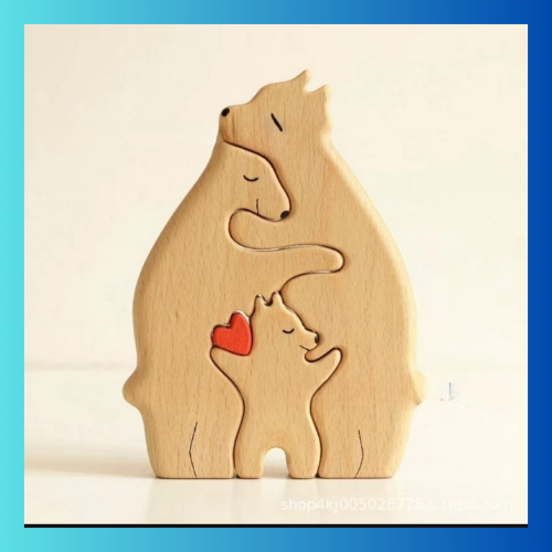 DIY  Wooden Bear Family Puzzle Set