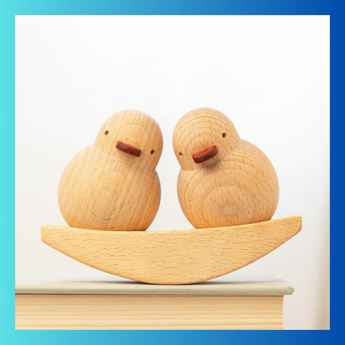 Wooden Duckling Friendship Boat Desktop Decoration