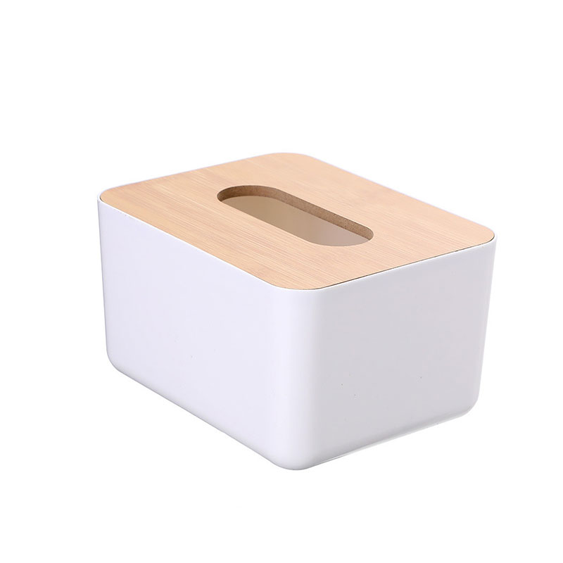 Paper box with bamboo lid